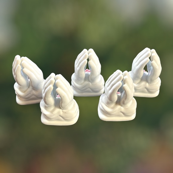 Vintage Lot/5 Praying Hands Ceramic Bundle/5 Centerpiece Craft - Picture 13 of 15